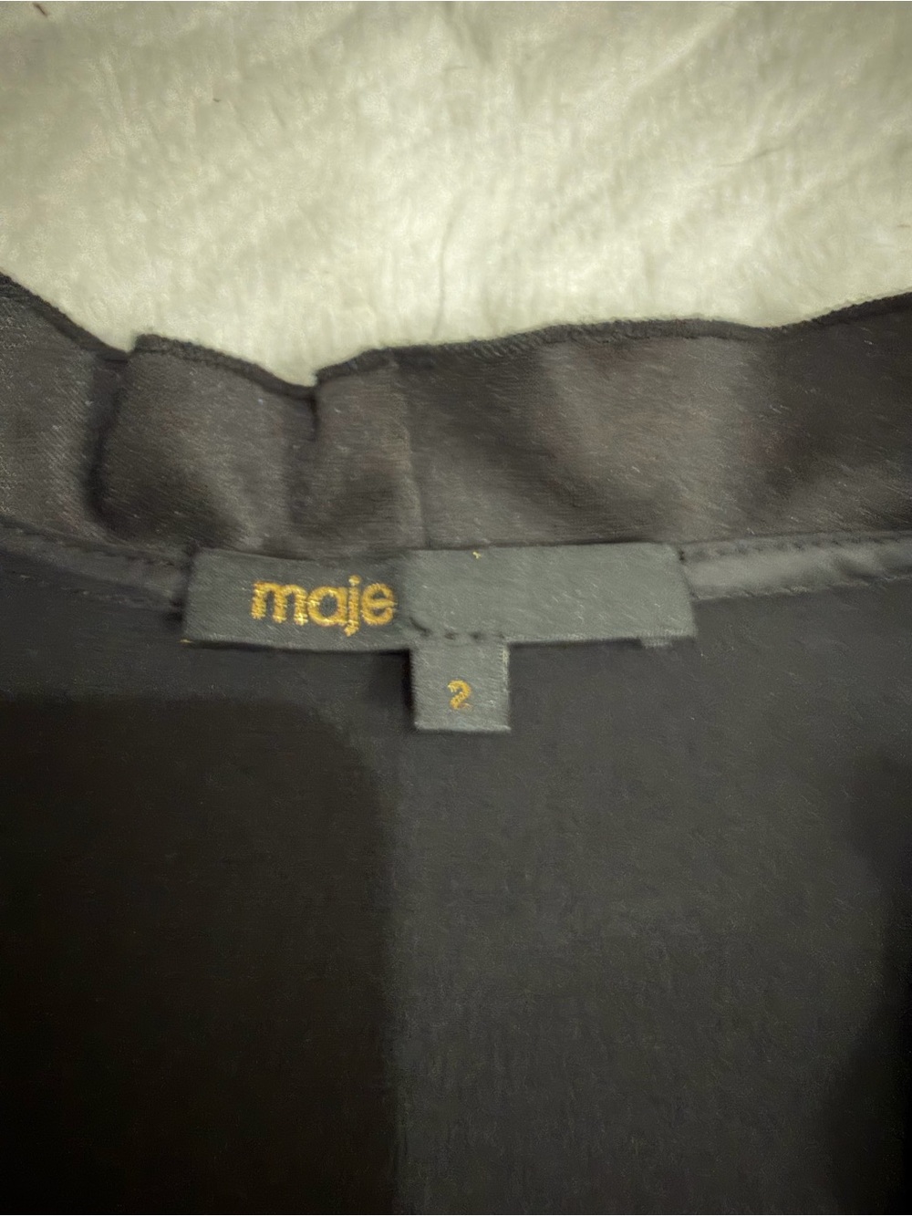 Maje Black Sleeveless V-Neck Blouse - Picture 2 of 4